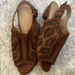 Nurture by Lamaze Brown Sandals with Studded Perforations
